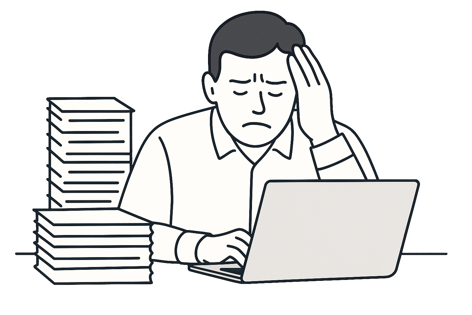 Illustration of reduced paperwork